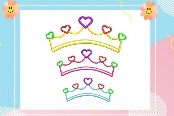 Queen Crown Multicolored Heart Embroidery Review