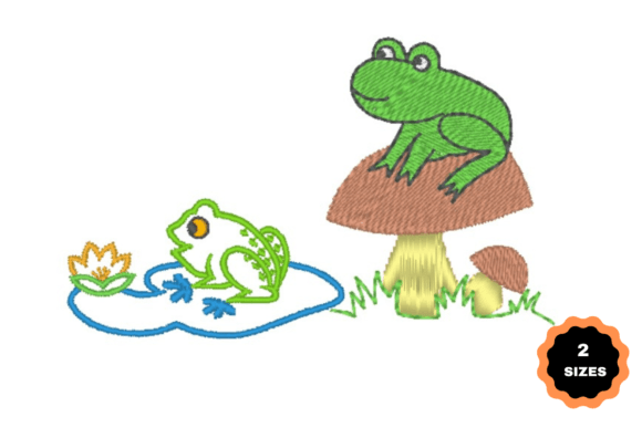 Two Frogs: A Cute Embroidery Design for Etsy Sellers
